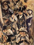 Jules Pascin People at the table in the Dance hall oil on canvas